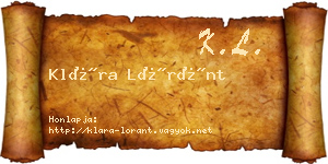 Klára Lóránt névjegykártya