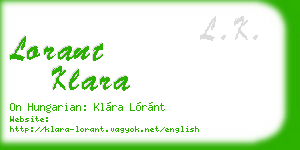 lorant klara business card